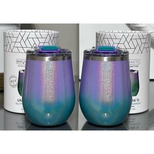 SET OF 2- BRUMATE UNCORK'D XL 14oz‎ WINE TUMBLERS, GLITTER MERMAID